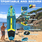 Genreen Inflatable Fishing Paddle Board 11" Stand up Paddle Board with Full SUP Premium Accessories