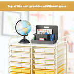 Costway 20 Drawer Rolling Storage Cart Tools Scrapbook Paper Office School Organizer Yellow