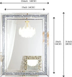 SHYFOY Rectangle Decorative Wall Mirror Crushed Diamond Vanity Mirror Wall Mounted Makeup Mirror for Home Decor