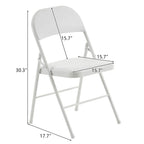 6 Pack Gray Folding Chairs with Padded Seats, Portable Stackable Foldable Chairs for Indoor & Outdoor, Commercial Seat with Metal Frame for Events Office Wedding Party, 330lbs Capacity