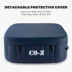 CO-Z 5x5ft PVC Square Inflatable Spa Tub & 120 Massaging Jets for Patio & More for 4-person Blue