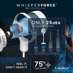 Lasko Whirlwind 7�� 24-Speed Orbital Motion 25ft/s Airflow Remote Control Pedestal Fan, APDC301