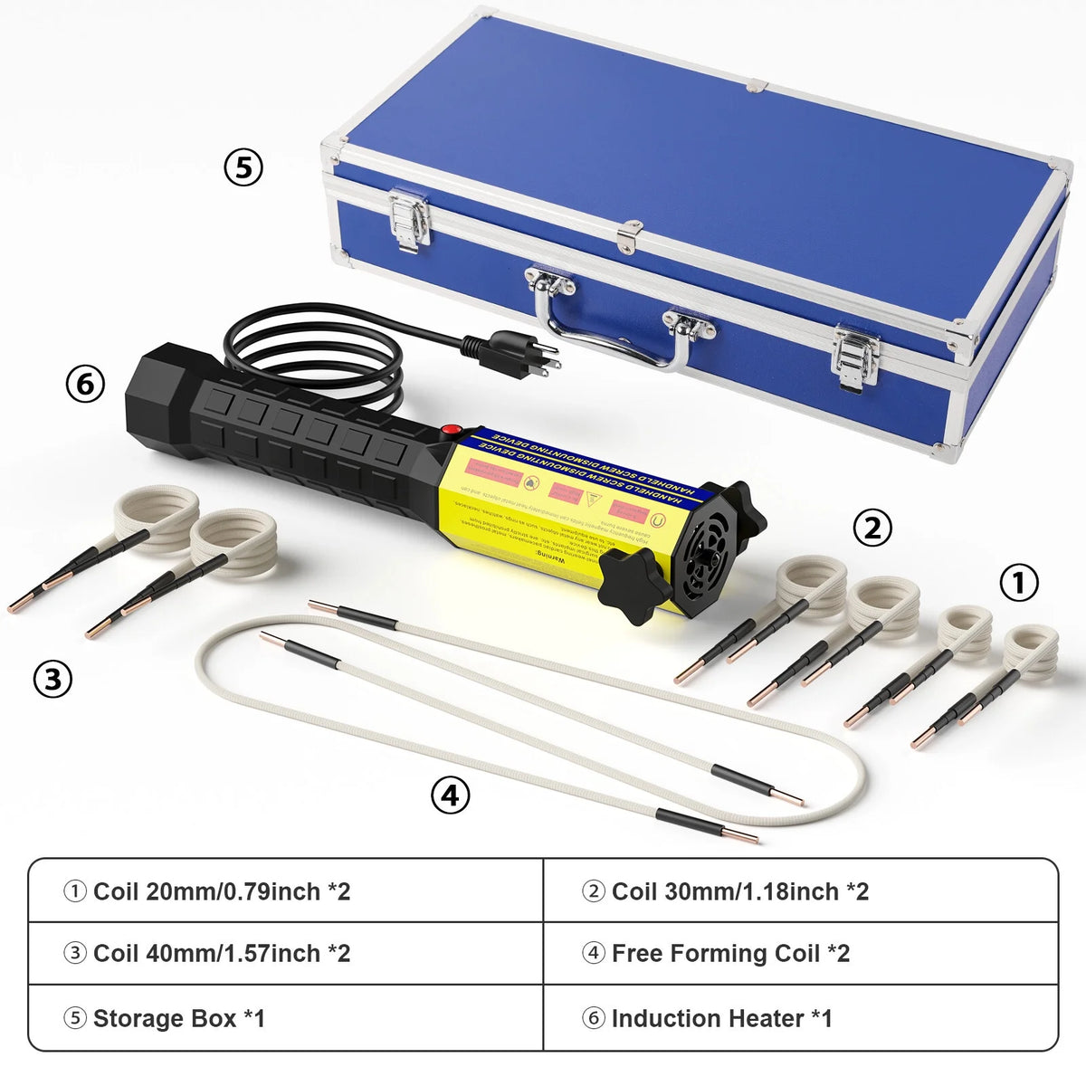Magnetic Induction Heater Kit with 8 Coil 1200W Storage Box Free Ship Nationwide