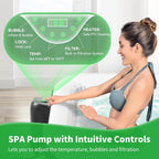 Sunyrisy 4-6 Person Inflatable Hot Tub, Square Blow Up Portable Hot Tub, Leak-Proof PVC Outdoor Spa with 130 Strong Air Jets, Heater Pump and Insulated Cover, 73�� X 73��X 25��