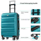 Hardshell ABS Luggage Set - Lightweight & Durable Suitcases with Dual Spinner Wheels