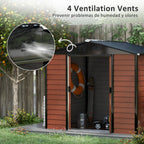 Outsunny 7' x 4' Metal Storage Shed Organizer, Garden Tool House with 4 Vents and 2 Sliding Doors for Backyard, Patio, Garage, Lawn, Dark Gray