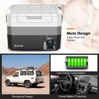 Aimee Lii 58 Quart Portable Electric Camping Car Cooler, Travel Cooler, Outdoor Picnic Camping Equipment for Camping Hiking Traveling