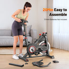 Exercise Bike Indoor Stationary Cycling Bike with 300lbs Weight Capacity,100% Resistance Adjustment Range, Heavy Flywheel, Comfortable Seat Cushion & LCD Monitor