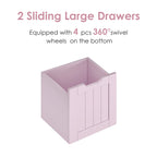 Homfa 7 Cube Toy Storage Organizer, Kids Geometric Bookcase and Bookshelf with 4 Drawers, White