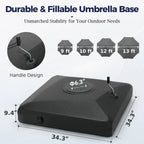 Alpha Joy 12x9ft Outdoor Patio Umbrella Large Rectangle Offset Cantilever Double Umbrella with 360°Rotation, Beige