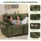 BedLuxury 83" Sectional Sleeper Sofa with Pull Out Bed, L Shaped Couch with Storage Seat for Living Room, Gray