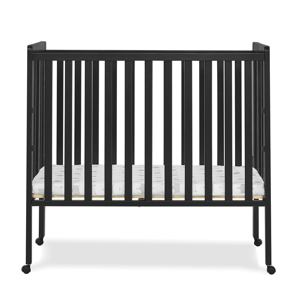 Delta Children Lee Portable Folding Mini Crib with 1.5-Inch Mattress - Greenguard Gold Certified, Bianca White