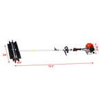 Power Snow Sweeper Brush Machine, 52cc Gasoline Walk-Behind Power Broom for Artificial Lawn Dirt Debris, 24" X 9" Brush, EPA Approved