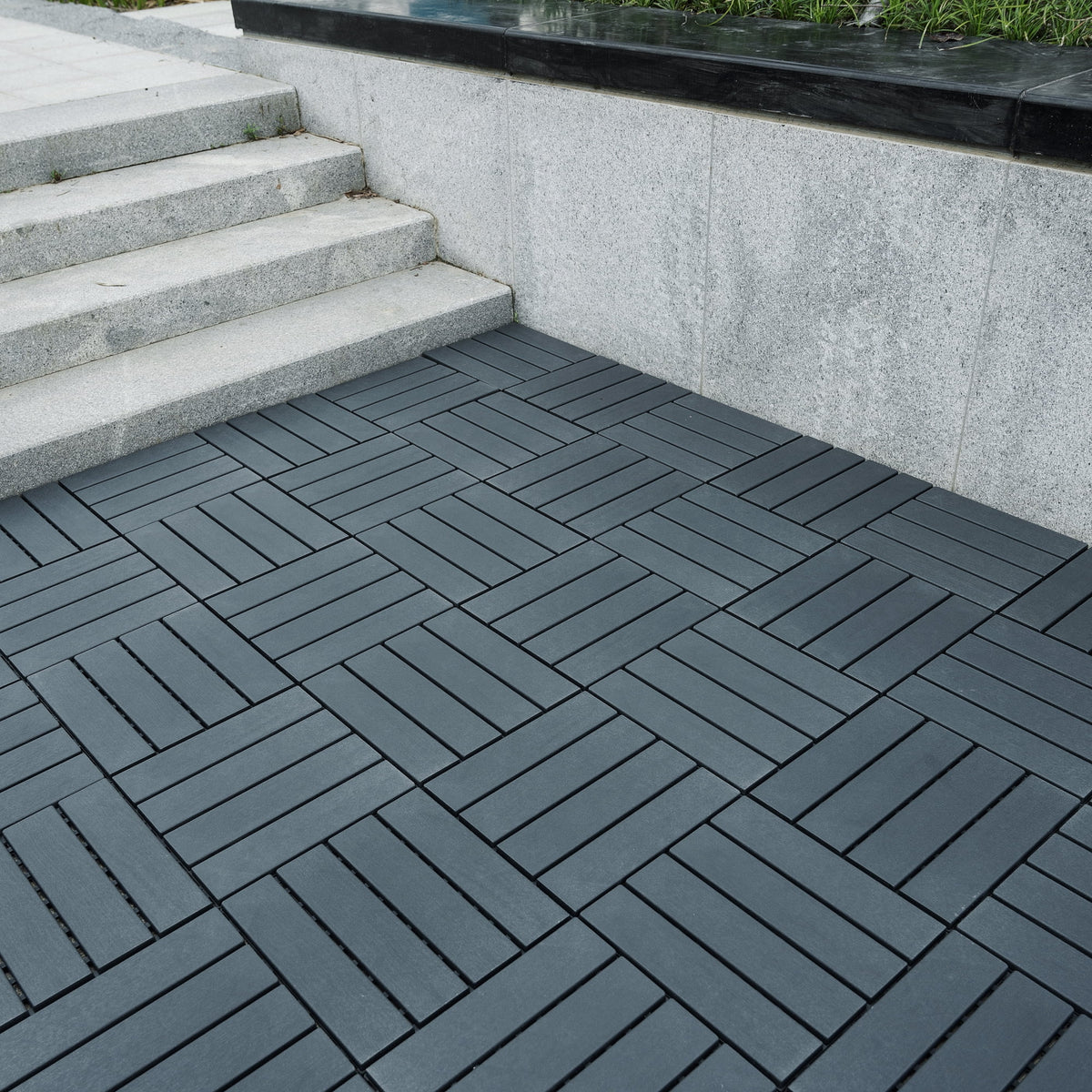 44PCS Plastic Interlocking Deck Tiles,Patio Deck Tiles,12"x12" Square Waterproof Outdoor