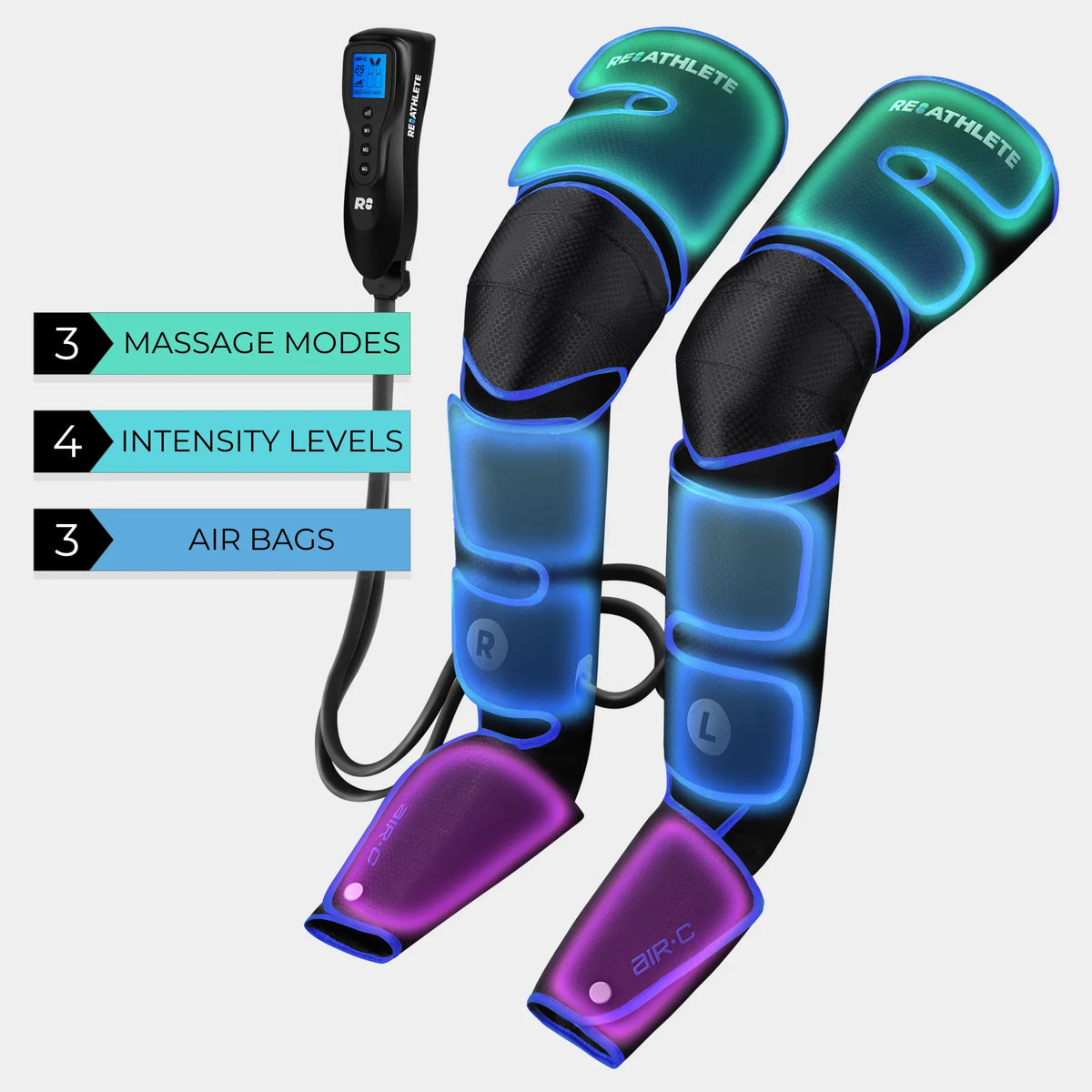 REATHLETE AIR-C Full Leg Massager for Circulation and Pain Relief Compression Thigh, Calf, Foot Massager