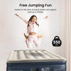 Mattress, Inflatable Airbed with Built-in Pump for Guest Home Camping Travel, 550lb Max, (Twin Size 18")