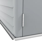 Outsunny 4.6' x 9' Metal Outdoor Storage Shed, Garden Utility Tool House with Double Lockable Doors for Backyard, Patio, Lawn, Garage, White