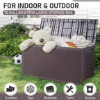 Ktaxon 90 gal Outdoor Garden Plastic Storage Deck Box Gray