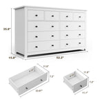 EnHomee White Dresser for Bedroom with 10 Drawers Modern Wood Dressers Chests of Drawers Wide Dresser for Adults