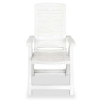 vidaXL Reclining Patio Chairs Outdoor Stack Dining Chair with Armrest Plastic