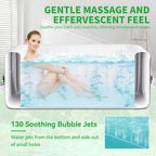 Sunyrisy 4-6 Person Inflatable Hot Tub, Square Blow Up Portable Hot Tub, Leak-Proof PVC Outdoor Spa with 130 Strong Air Jets, Heater Pump and Insulated Cover, 73�� X 73��X 25��