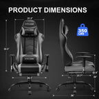 GTRACING Gaming Chair, Ergonomic Office Desk Chair with Lumbar Support, PU Leather, Footrest & Adjustable Headrest, Red