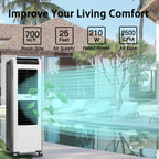 YougetTech 37'' Portable 3000CFM Evaporative Air Cooler