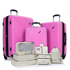 10 Piece Luggage Set Lightweight Suitcase Set with 7PCS Organizer Bags Suitcase with TSA Lock Spinner Wheels(Black)
