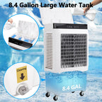 Garvee Air Coolers For Home Quiet,Evaporative Air Cooler 4100 CFM Swamp Cooler Air Conditioner with Remote Control and 4 Ice Packs, 3 Modes & Wind Speeds for Outdoor, Indoor, Garage, 15.8 Gallons