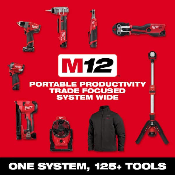 M12 FUEL 12V Lithium-Ion Brushless Cordless Stubby 3/8 in. Impact Wrench & 3/8 in. Ratchet with two 3.0 Ah Batteries