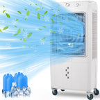 Garvee Air Coolers For Home Quiet,Evaporative Air Cooler 4100 CFM Swamp Cooler Air Conditioner with Remote Control and 4 Ice Packs, 3 Modes & Wind Speeds for Outdoor, Indoor, Garage, 15.8 Gallons