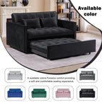 Gewnee 55'' Modern Convertible Velvet Sofa Bed with Pull-Out Twin Bed, Adjustable Backrest for Living Room, Office (Dark Gray)