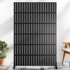 MAYEERTY Outdoor & Indoor Metal Panel Screen, Heavy-Duty Decorative Partition,Stripe,Black