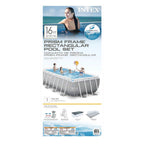 Intex 16' x 42" Frame Rectangular Above Ground Swimming Pool Set w/ Canopy