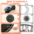 BCAN 450 LBS Foldable Mini Trampoline, 40" Fitness Trampoline with Bungees, Stable & Quiet Exercise Rebounder for Kids/Adults