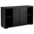 Costway Kitchen Storage Cabinet Sideboard Buffet Cupboard Wood Sliding Door Pantry White