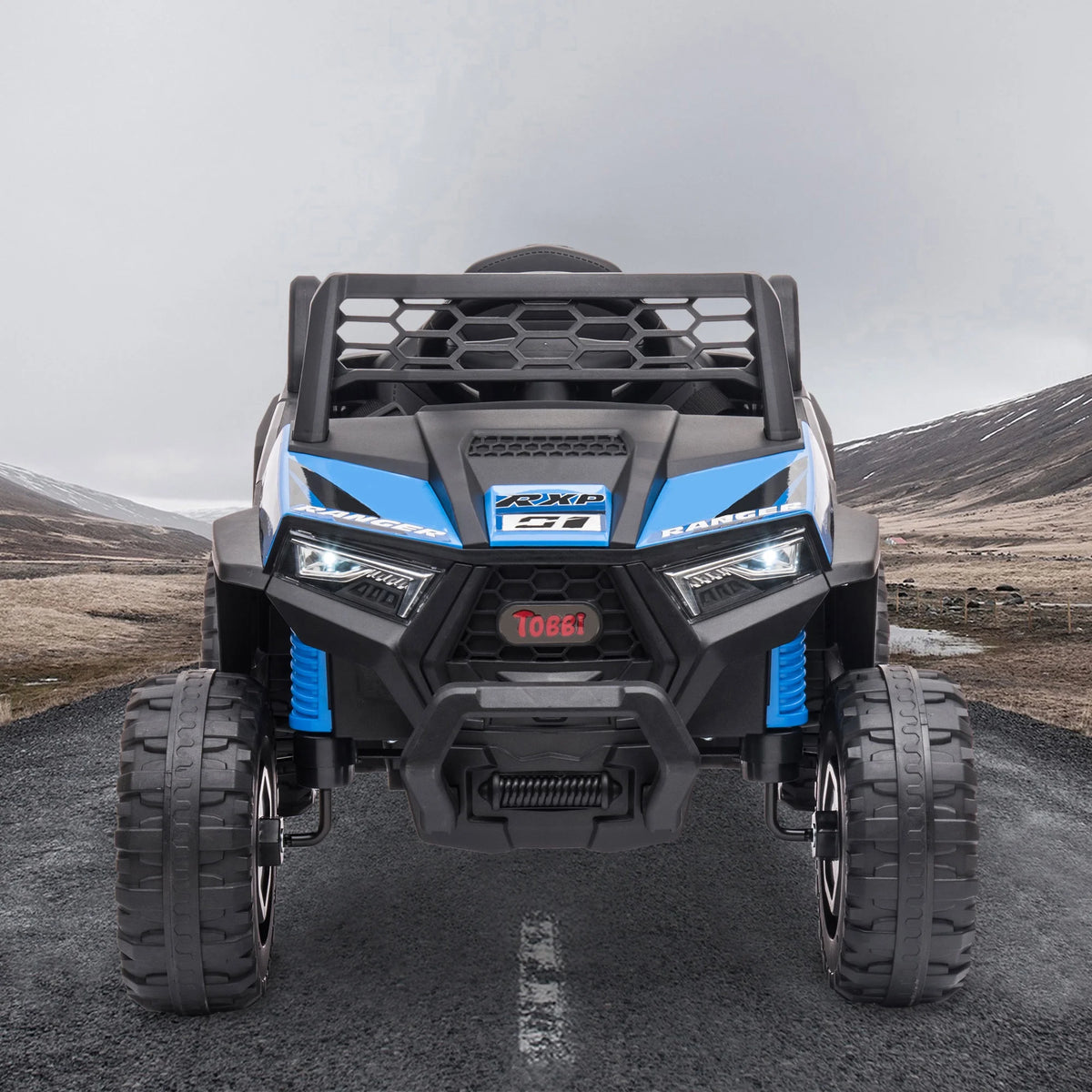 TOBBI 12V Kids Electric off-Road UTV Truck Car Battery Powered Ride on Toys for Girls with LED Headlights, Music, Horn