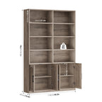 Homfa 73�� Tall Bookcases with Doors, 8 Cubes 6-Tier Double Row Bookshelf, White Bookcase for Living Room Home Office