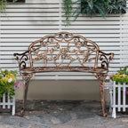 Ktaxon Outdoor Patio Park Garden Bench Courtyard Leisure Rose Cast Aluminum, Outdoor Loveset, Bronze