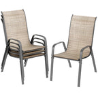 Pirecart Set of 4 Patio Dining Chairs, Textilene Outdoor Stacking Chairs for Poolside, Backyard, Garden