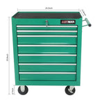 7-Drawer Metal Rolling Tool Chest with Wheels, Tool Storage Cabinet with Locking System, Toolbox with Wheels for Garage, Warehouse, Workshop, Repair Shop, Red