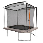 Sportspower Bounce Pro 6x8’ Rectangular Trampoline for Kids 6+ with Safety-Enclosure in Gray and Orange