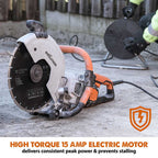Evolution R300DCT 12 in. Electric Concrete Cut-Off Saw, Disc Cutter with 12 in. Diamond Blade (D300SEG-CS2) Included