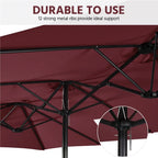 Topeakmart 13ft Patio Parasol Canopy with Crank, Tan