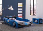 Delta Children Turbo Race Car Twin Bed, Blue