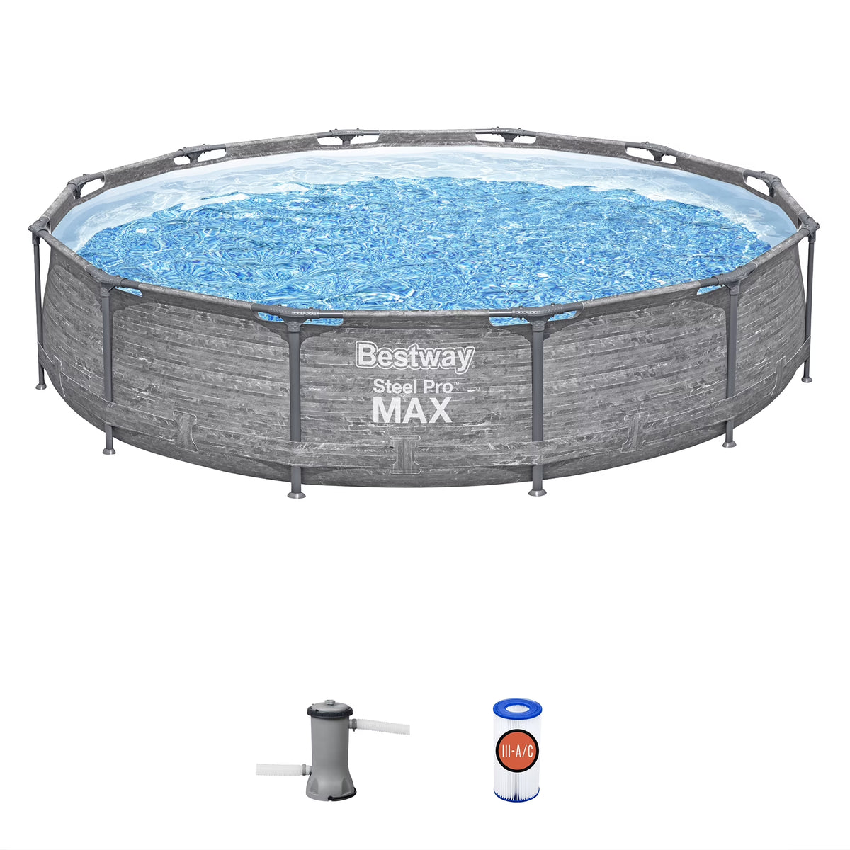 Bestway Steel Pro MAX 12' x 30" Above Ground Outdoor Swimming Pool Set