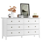 IKENO 6 Drawers White Dresser, Modern Solid Wood Chest of Drawers, White Dresser for Bedroom Room