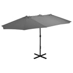 vidaXL Garden Parasol Blue Polyester fabric, Aluminum pole and ribs Large
