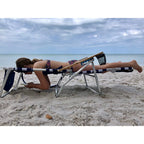 Ostrich Deluxe 3N1 Lightweight Outdoor Beach Lounge Chair w/Footrest, Pink