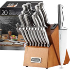 McCook MC20 17pcs Kitchen Knife Set with Block Cutlery Knife Block Set Stainless Steel